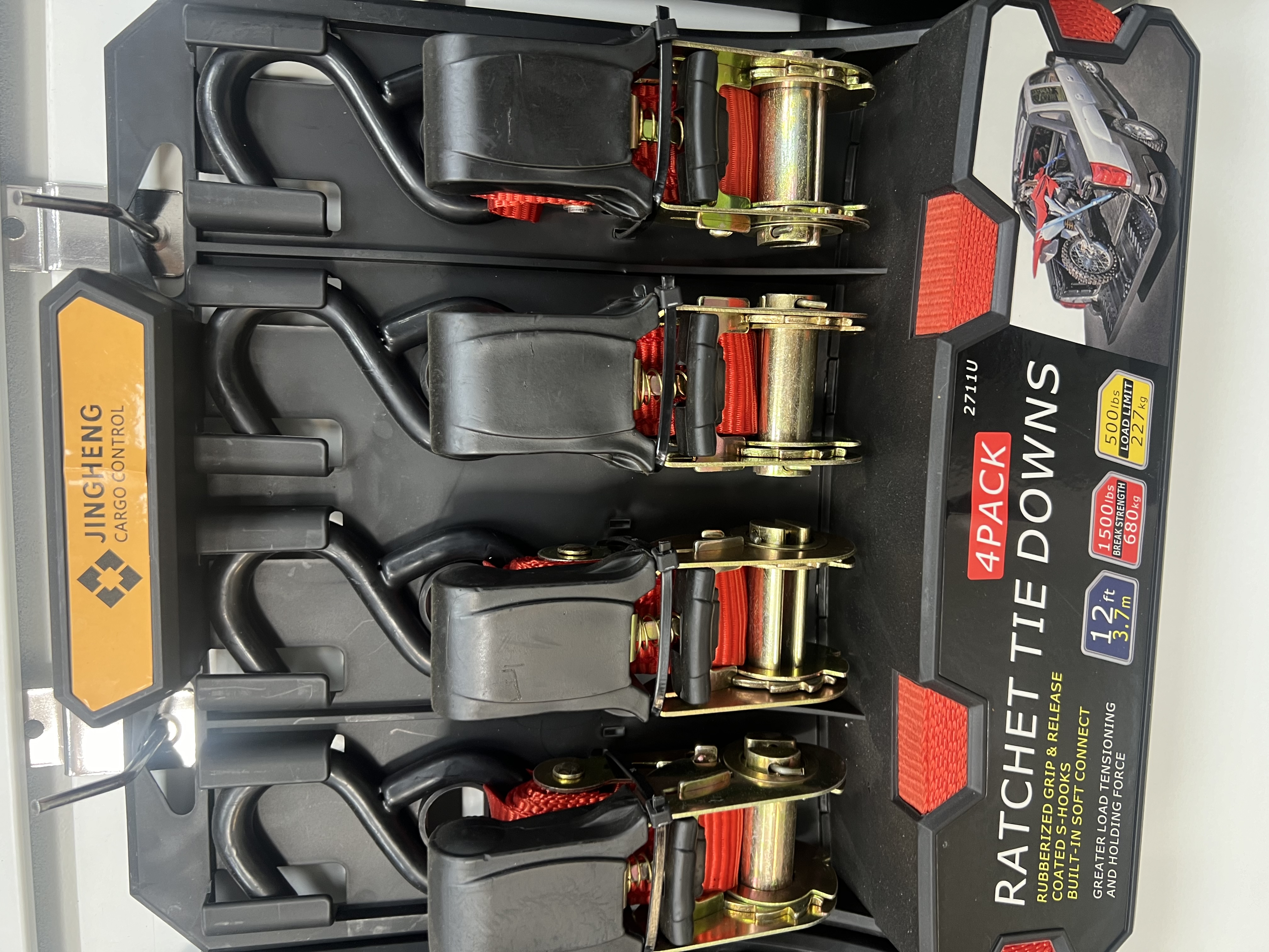 Customized ratchet tensioning strap set, goods binding strap set, 25mm polyester binding strap, cross-border hydraulic tensioner Specification image