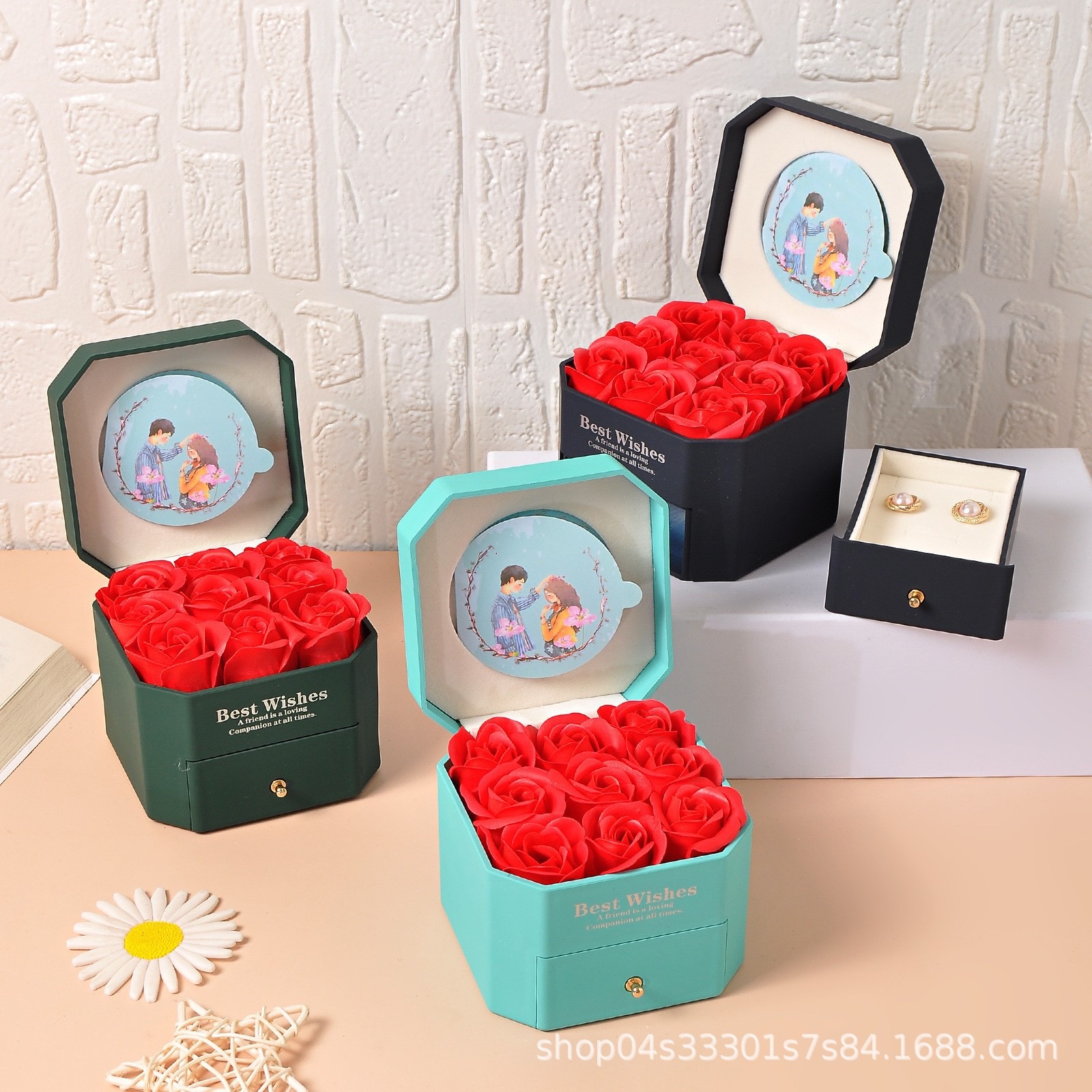 创意耳饰卡纸首饰盒 悬浮盒设计 珍藏首饰展示盒 gay友好款式 独特风格首饰收纳盒情人节礼盒首饰盒