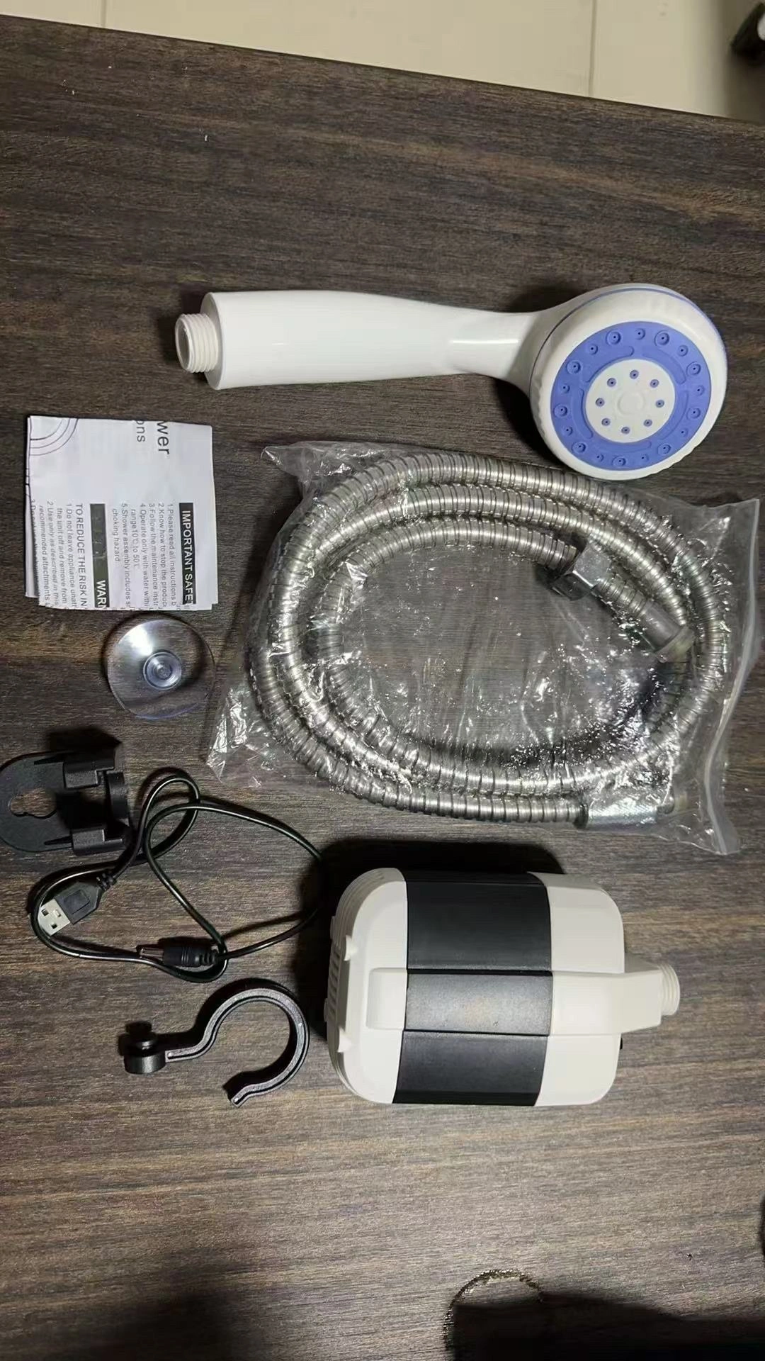 USB charging showerhead, outdoor bathing wonder, household electric shower, dormitory rental, rural portable and simple outdoor bathing wonder, field construction site dormitory simple electric shower, dormitory rural household portable showerhead detail image 6