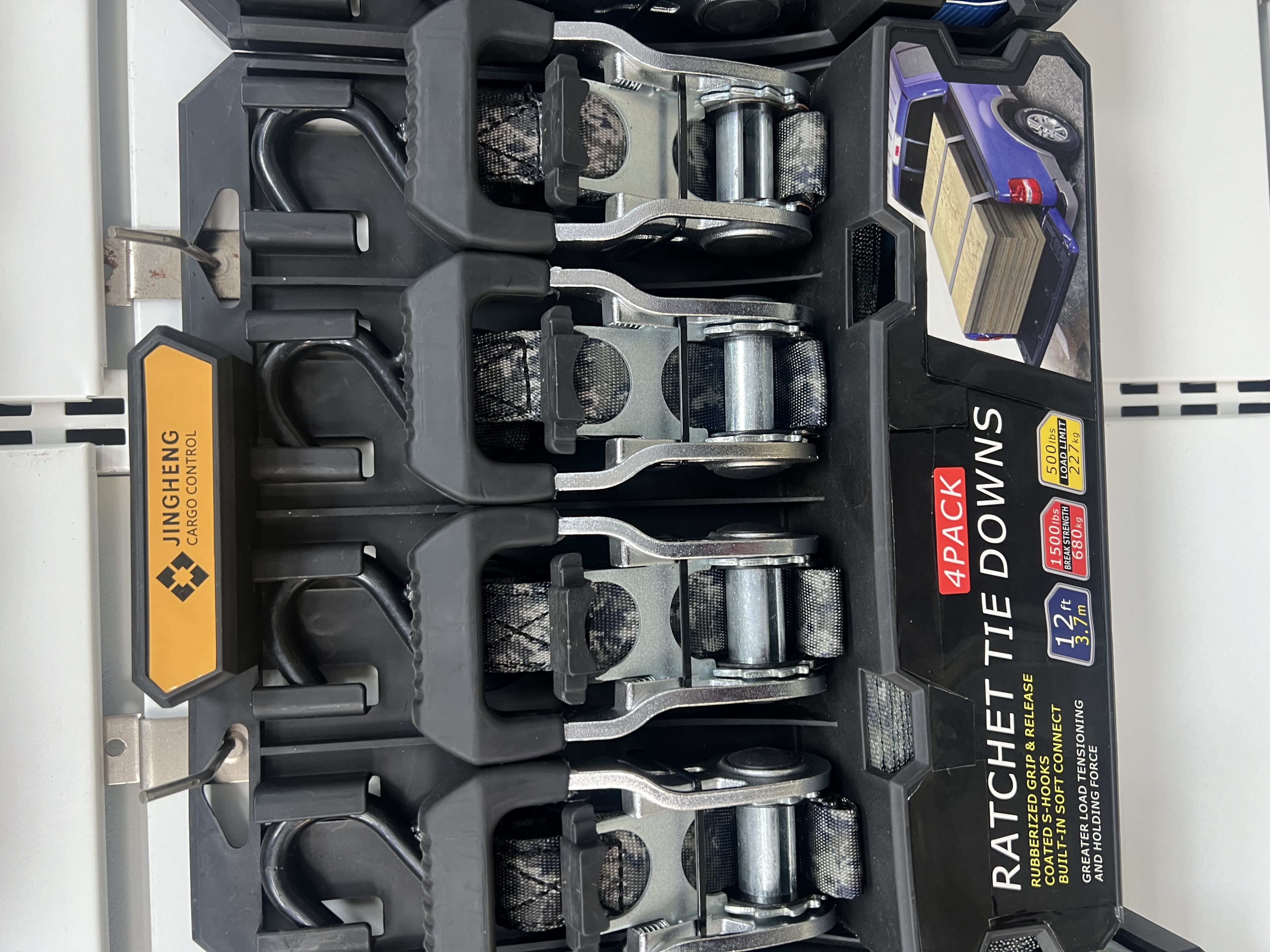 定制棘轮系紧带套装货物捆绑带套装25mm涤纶绑带跨境液压拉紧器