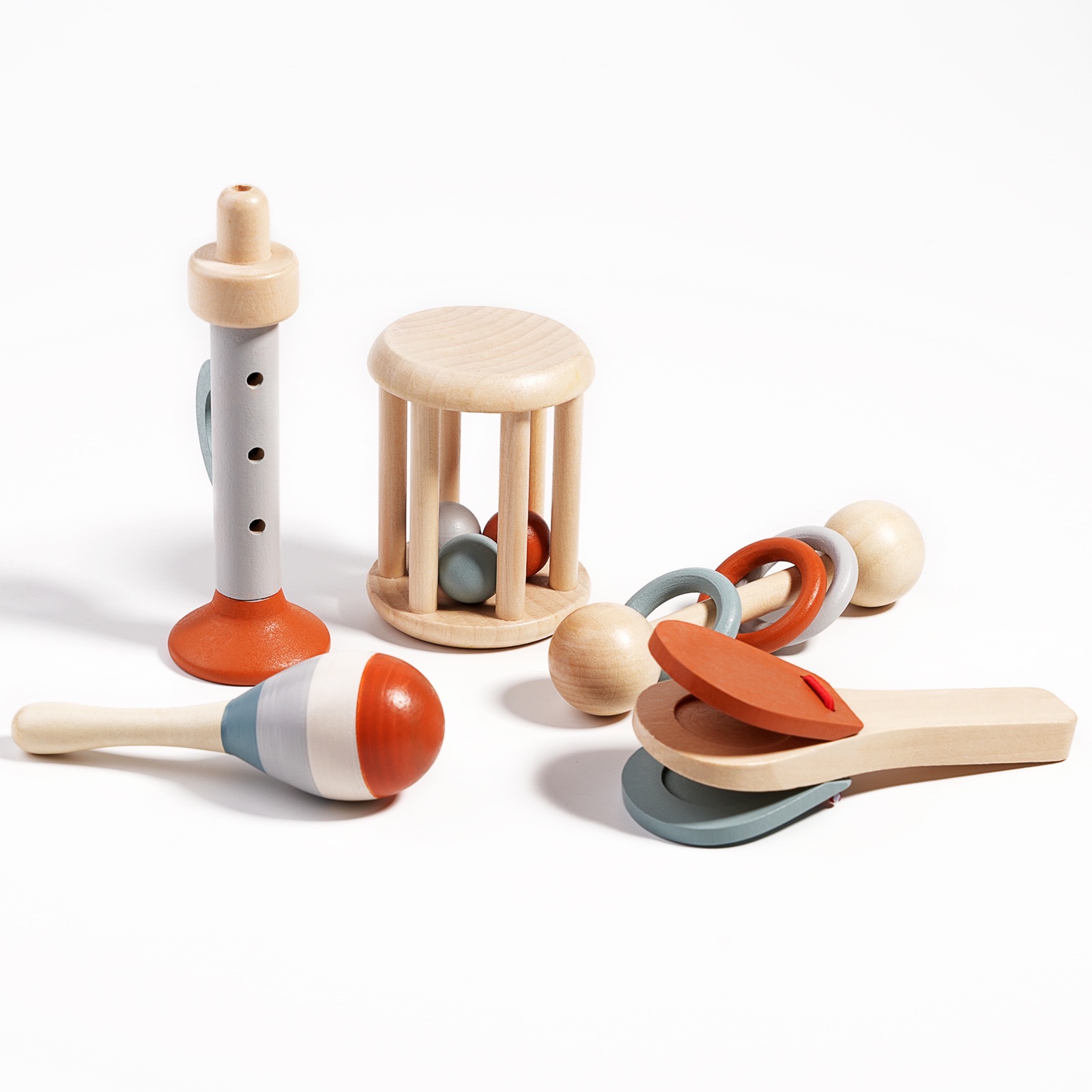 Cross-border children's cage bells, baby hand-held bells, rattle Musical Instruments, infant and toddler early education soothing beds, wooden toys, children's toys Item Picture
