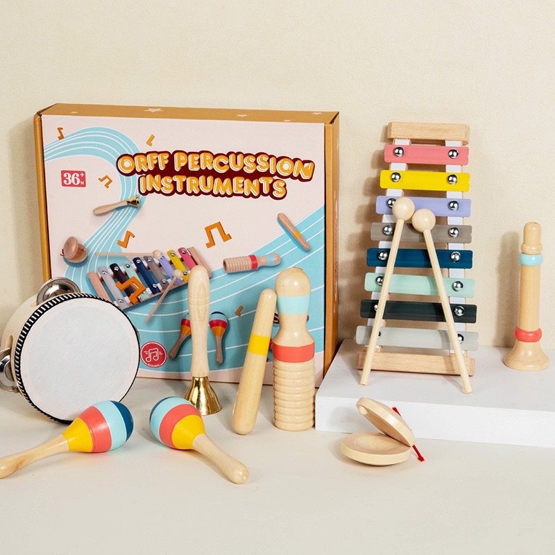 Cross-border Orff musical instrument set, kindergarten science and early education percussion music combination, wooden children's toys and teaching AIDS