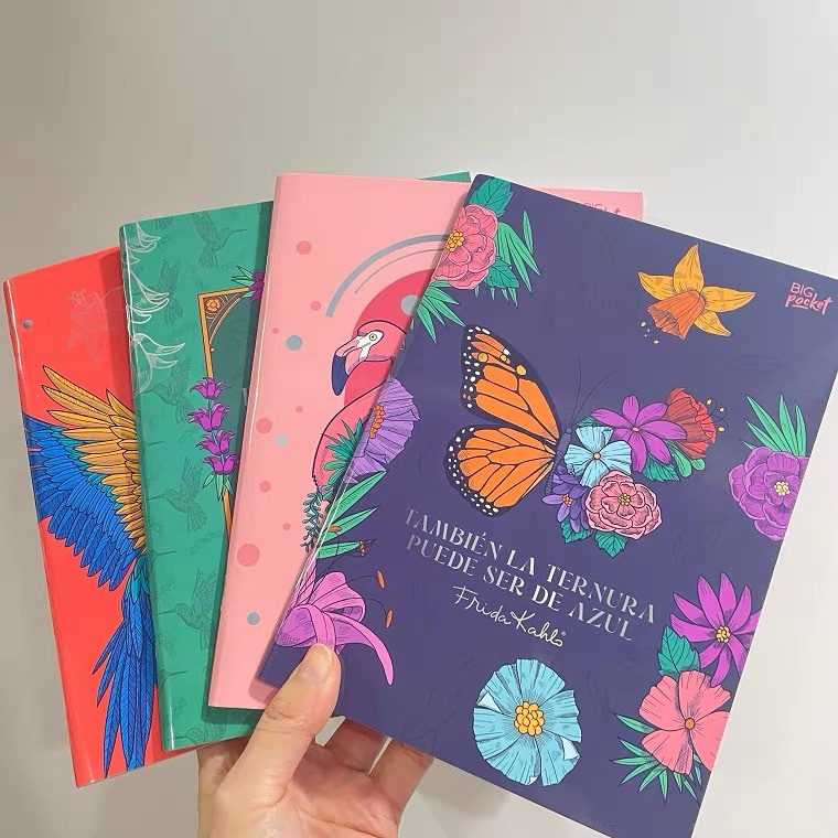 Cuaderno directo de fábrica mariposa flamingos mundo animal cuaderno de mano cuaderno de sutura cuaderno de cuaderno de cuadrícula