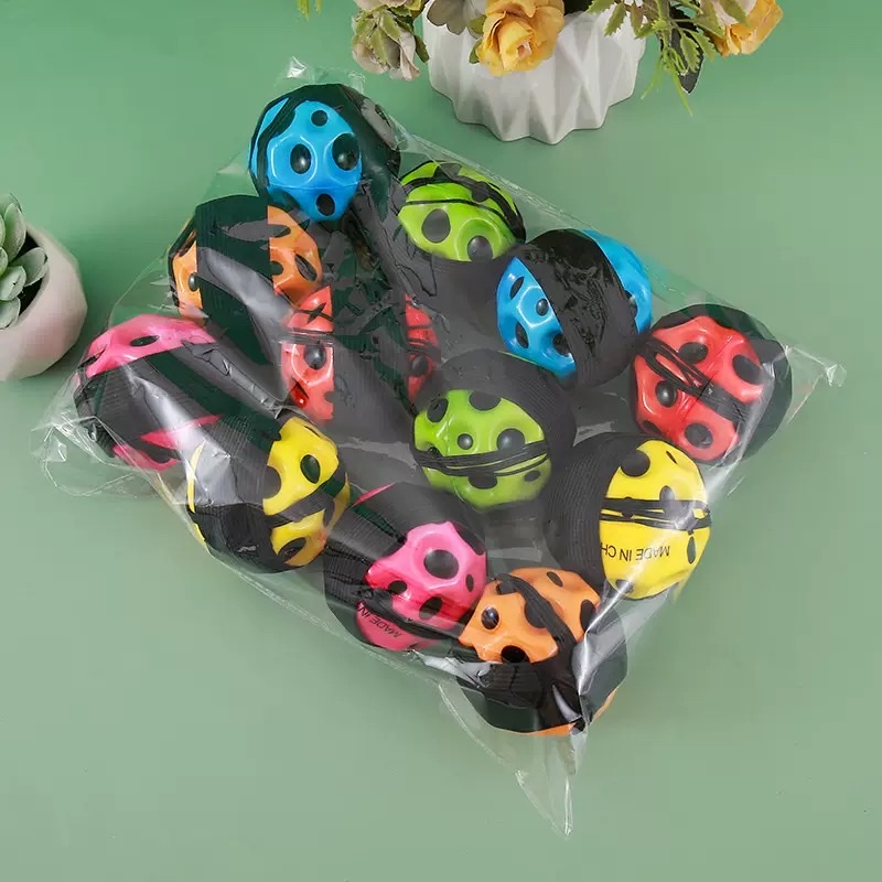 手腕弹力球回弹带绳子PU弹跳球精装高弹洞洞球多孔月亮球解压玩具详情图5