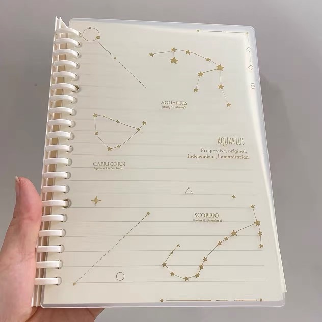 出口A5本子 PP烫金笔记本定制 封面烫金星座系列 A5系列笔记本 热销南美横线骑马钉笔记本商务图案笔记本可定制