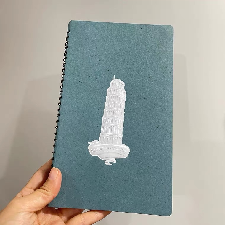 Wholesale custom-made narrow blue A5 single-coil horizontal line notebook with embossed cover and saddle stitching notebook coil, customized for foreign trade notebooks Application Scenario