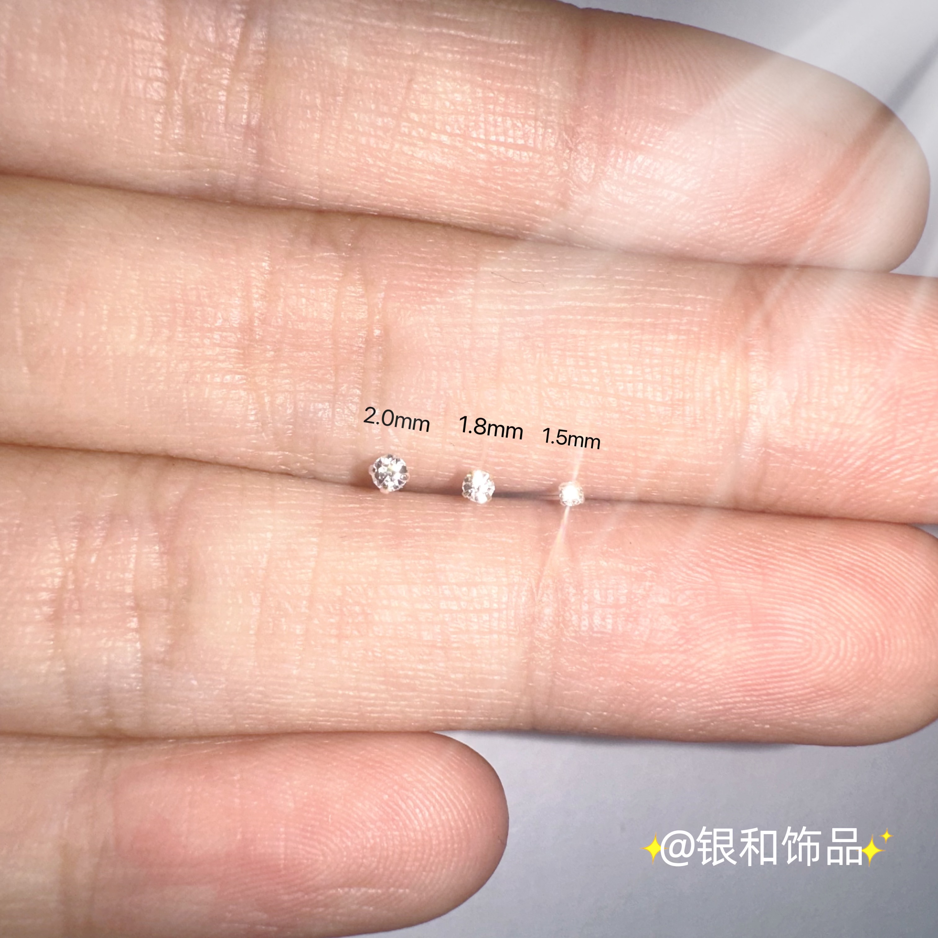 Sterling silver nose stud Fashion personality women's jewelry High quality wear resistance high appearance level nose decoration elegant temperament Specification drawing
