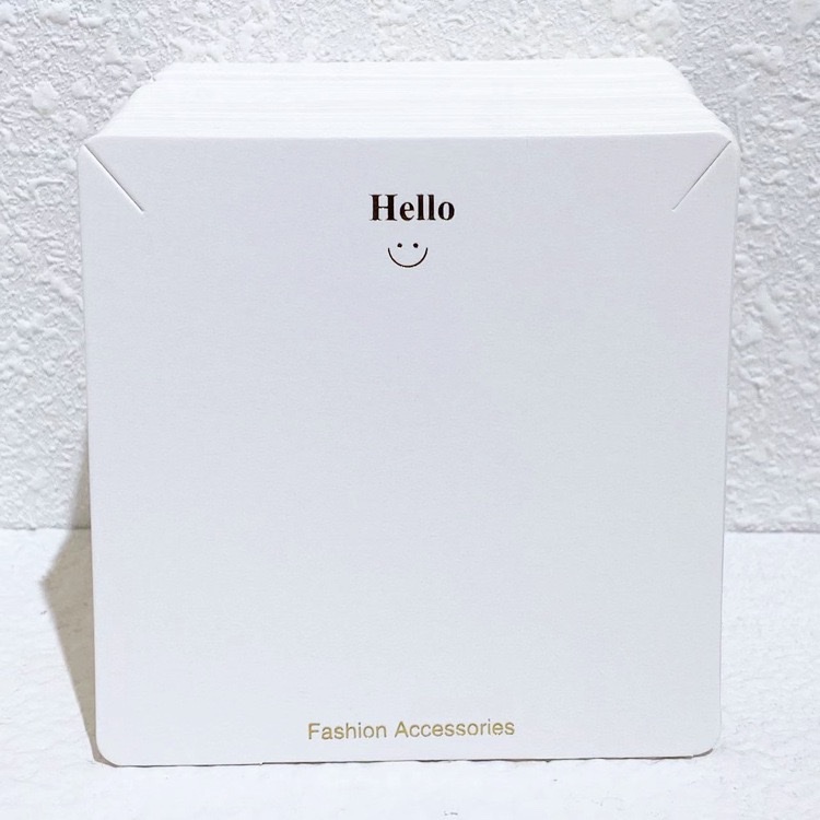 Smile8*8cm笑脸LOGO烫金工艺项链卡纸现货韩版耳环卡片饰品包装卡头定制