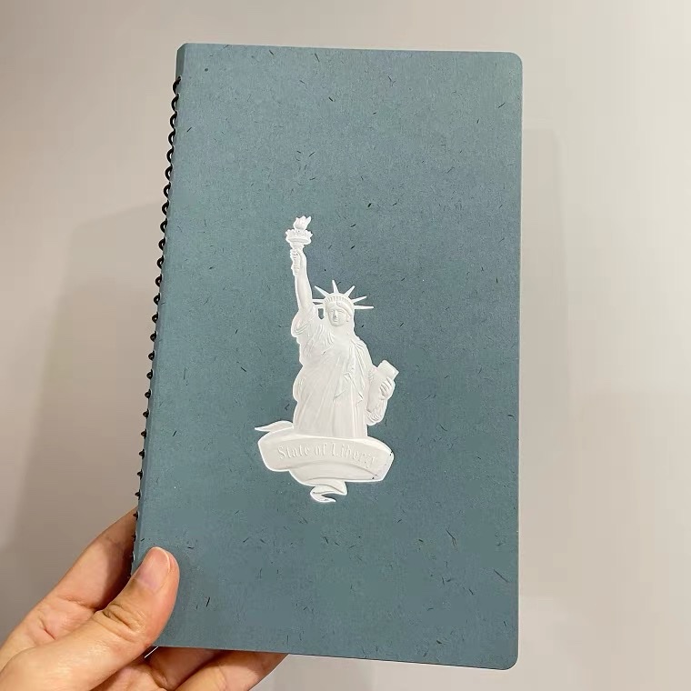 Wholesale personalizado estrecho azul A5 single coil libro transversal cubierta en relieve caballo nails cuaderno bobina de comercio exterior cuaderno personalizado