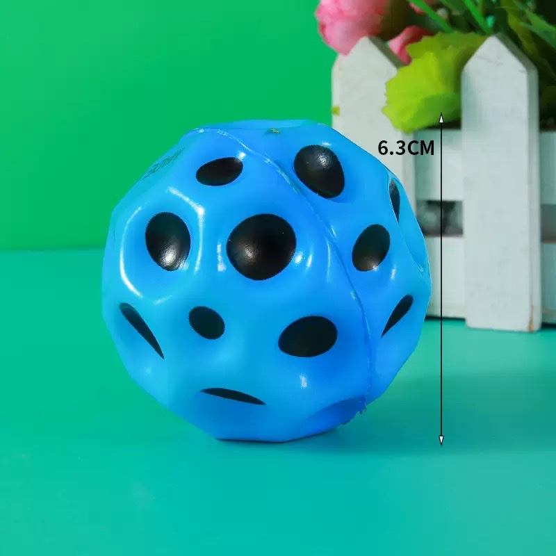 手腕弹力球回弹带绳子PU弹跳球精装高弹洞洞球多孔月亮球解压玩具产品图