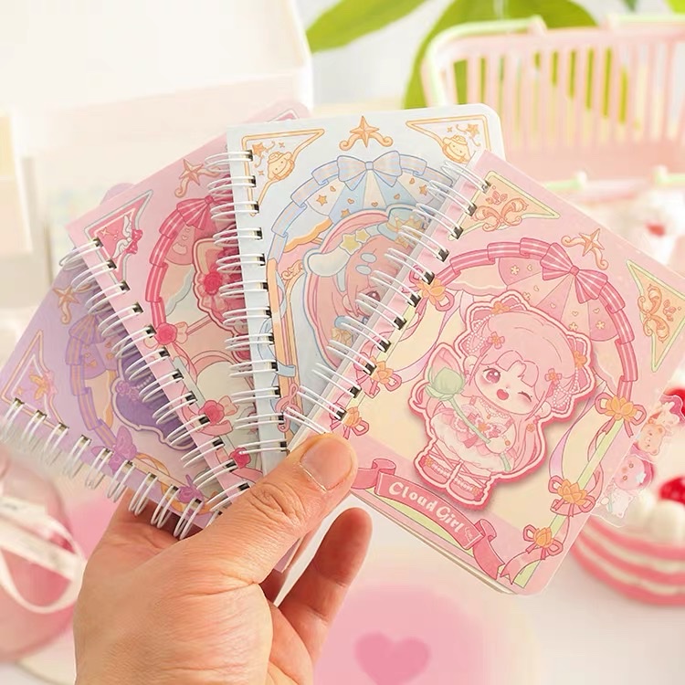 Small clouds PVC bookmark coil book A6 notebook horizontal本子白底实物图