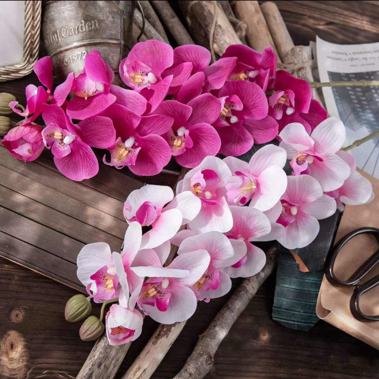 居家装饰玉兰花藤 假花仿真花艺术品 清明花塑料制作 美观耐用逼真仿真花假花细节图