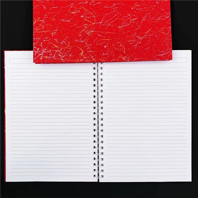 A4 red gilded hard copy book, customized hard copy book for foreign trade, copy book, coil registration book, hard shell notebook Item Picture