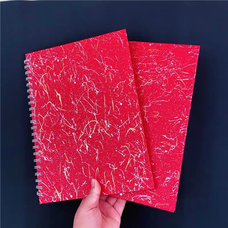 A4 red gilded hard copy book, customized hard copy book for foreign trade, copy book, coil registration book, hard shell notebook Specification image