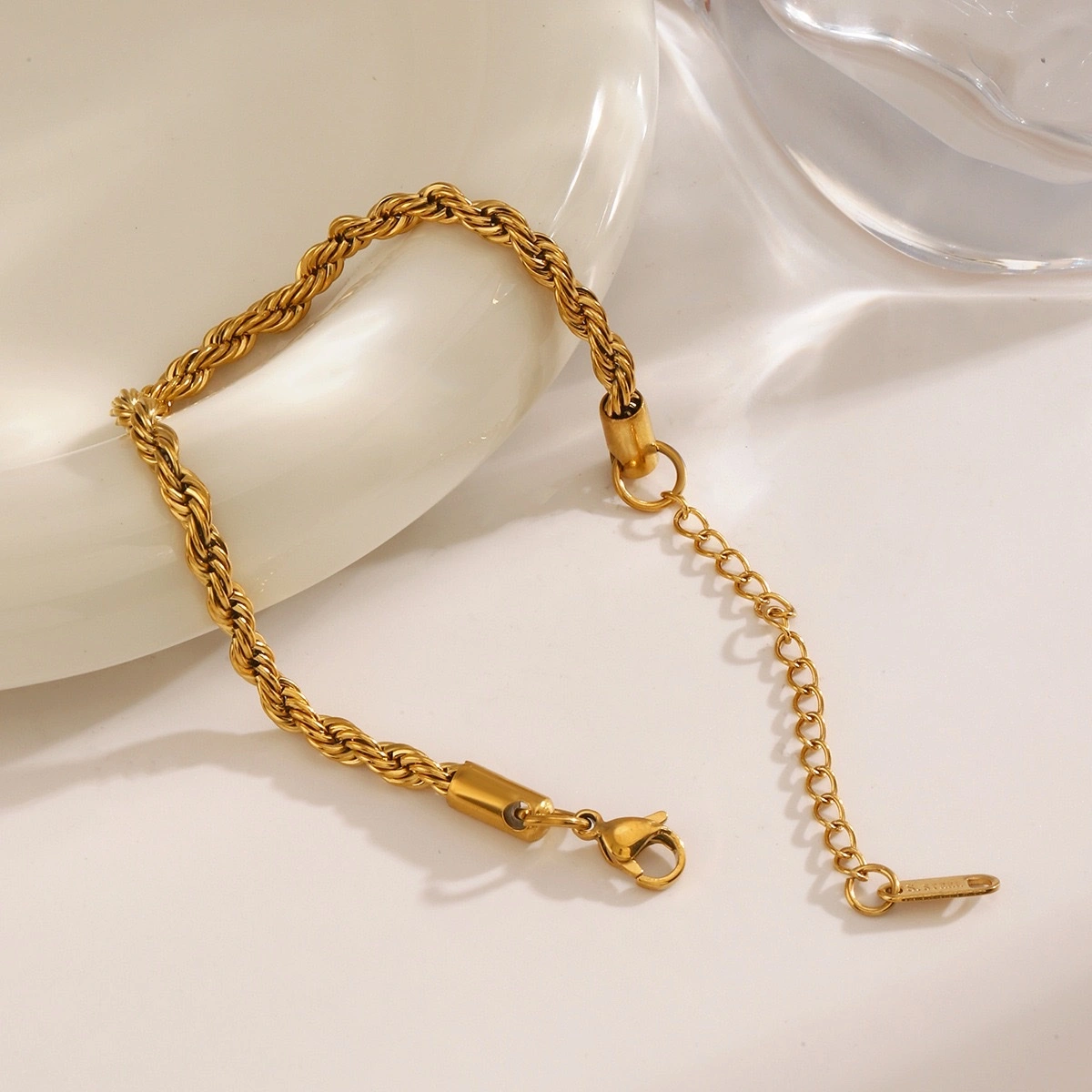 European and American fashion trend stainless steel simple twist bracelet, unique hip-hop niche design sense, versatile titanium steel jewelry for women detail image 3
