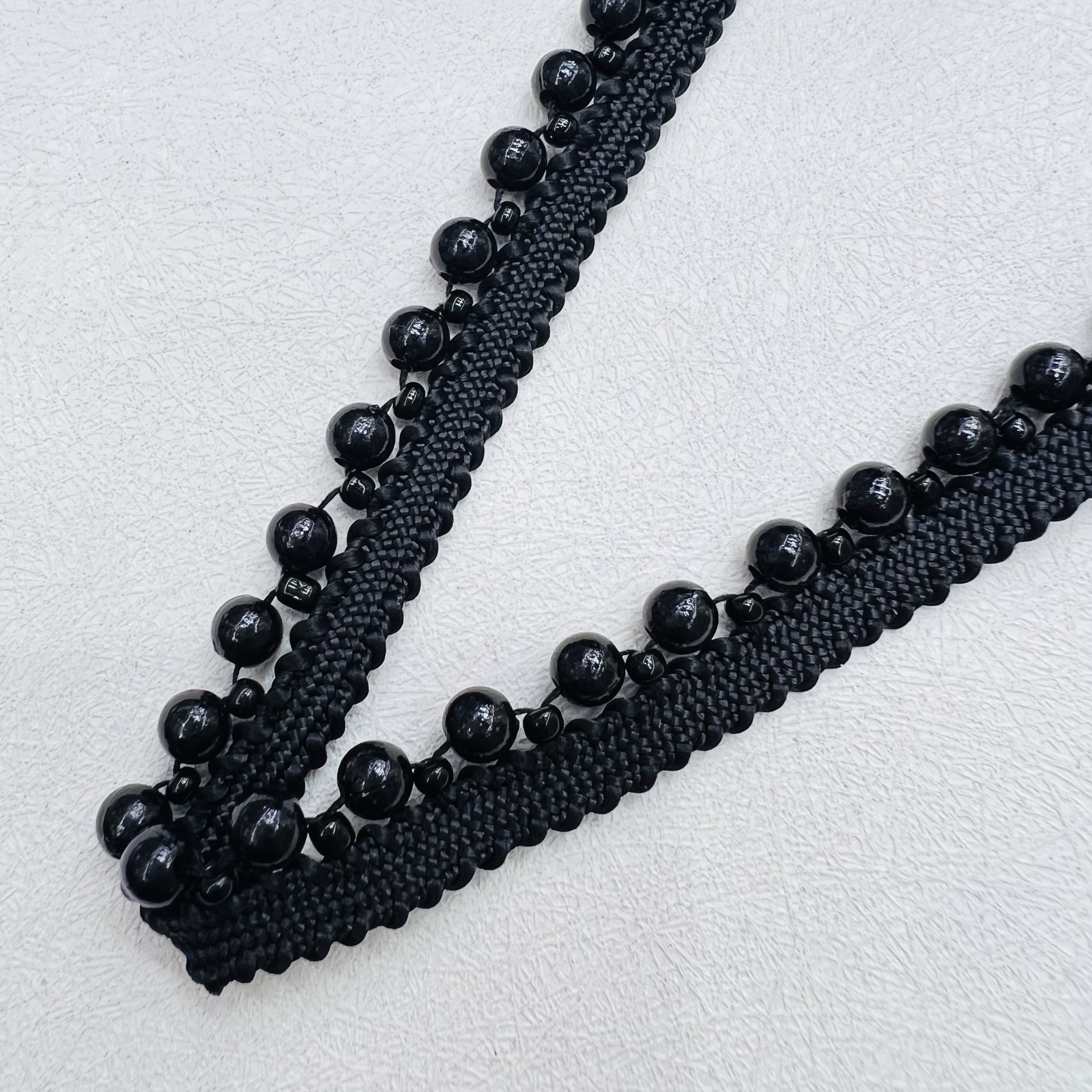 Beaded lace accessories, hand-sewn pearl lace decorative fabric, DIY handcrafted materials, high-end fashionable skirt hem decoration detail image 6