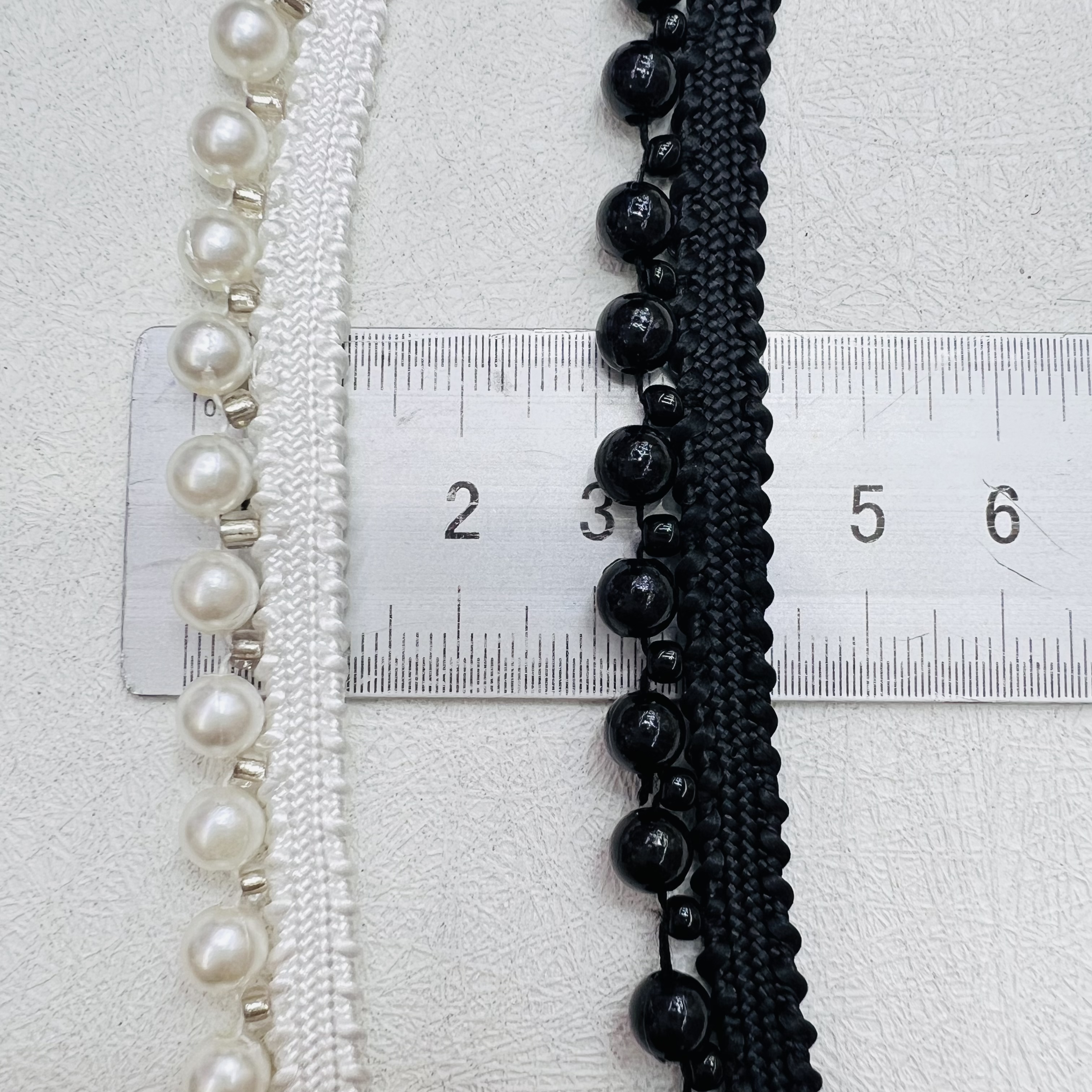 Beaded lace accessories, hand-sewn pearl lace decorative fabric, DIY handcrafted materials, high-end fashionable skirt hem decoration detail image 2