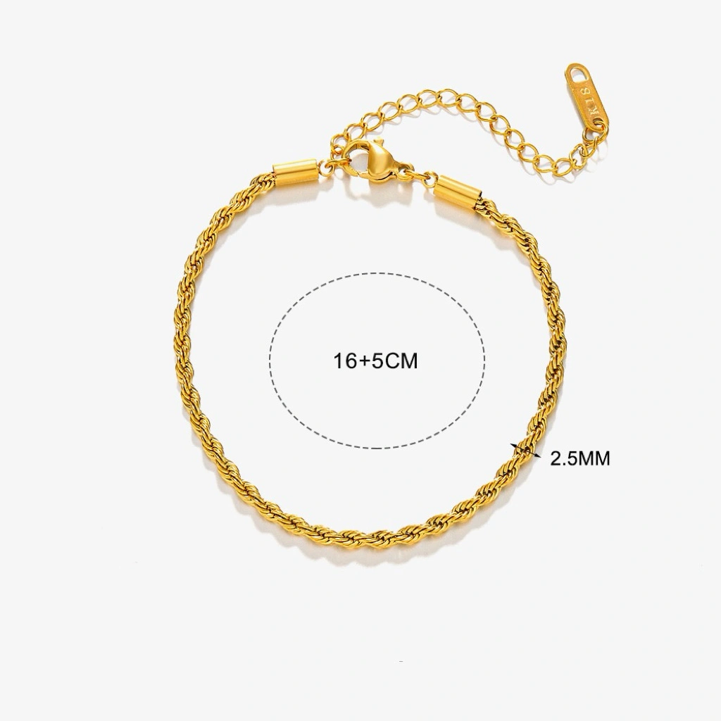 European and American fashion trend stainless steel simple twist bracelet, unique hip-hop niche design sense, versatile titanium steel jewelry for women detail image 5