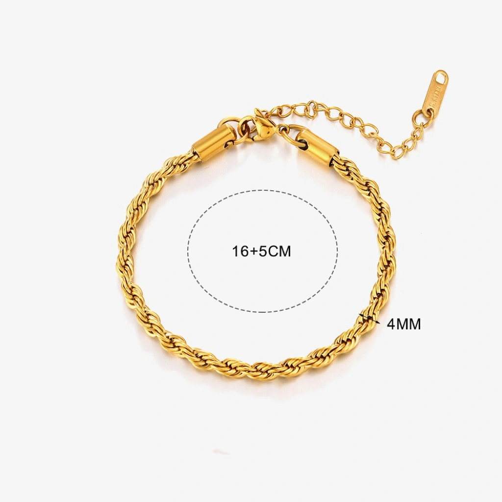 European and American fashion trend stainless steel simple twist bracelet, unique hip-hop niche design sense, versatile titanium steel jewelry for women detail image 7