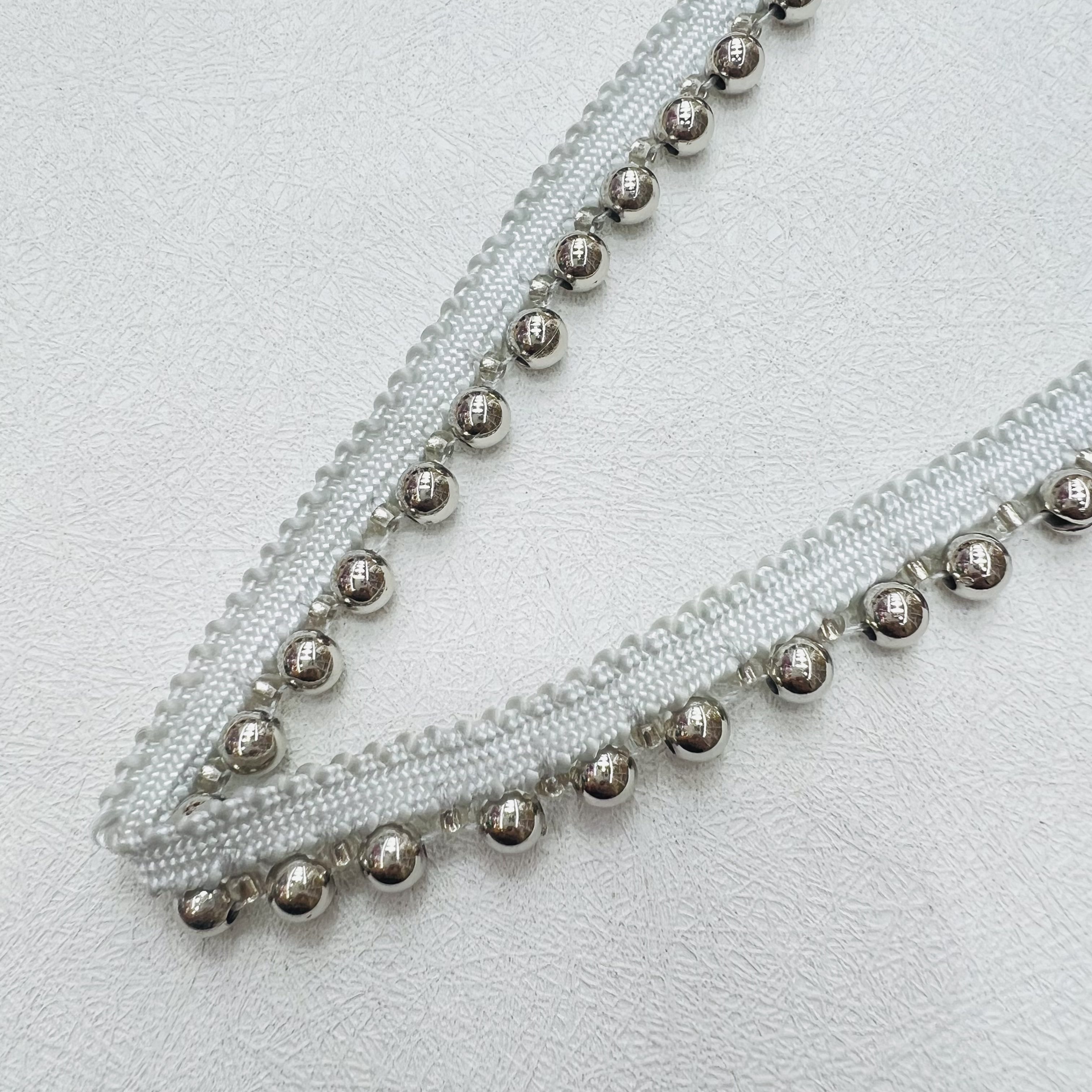 Beaded lace accessories, hand-sewn pearl lace decorative fabric, DIY handcrafted materials, high-end fashionable skirt hem decoration detail image 11