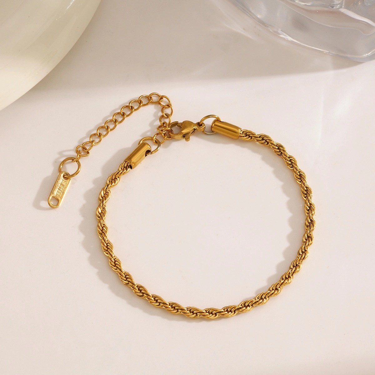 European and American fashion trend stainless steel simple twist bracelet, unique hip-hop niche design sense, versatile titanium steel jewelry for women detail image 4