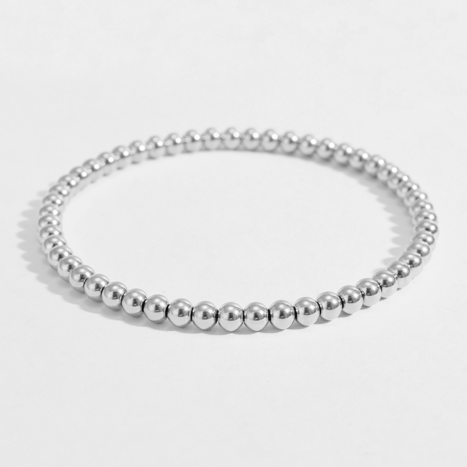 European and American ins fashion, simple and trendy jewelry, niche retro stainless steel plated with 18K elastic beads bracelet detail image 10