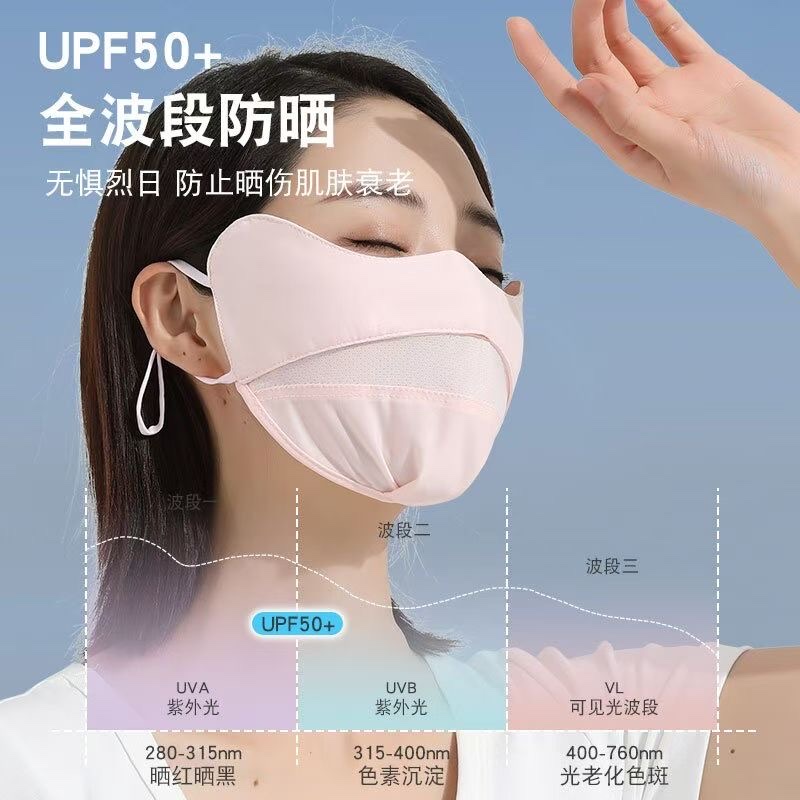夏冰丝防晒口罩调节扣透气护眼角防紫外线防尘挂耳带调节扣