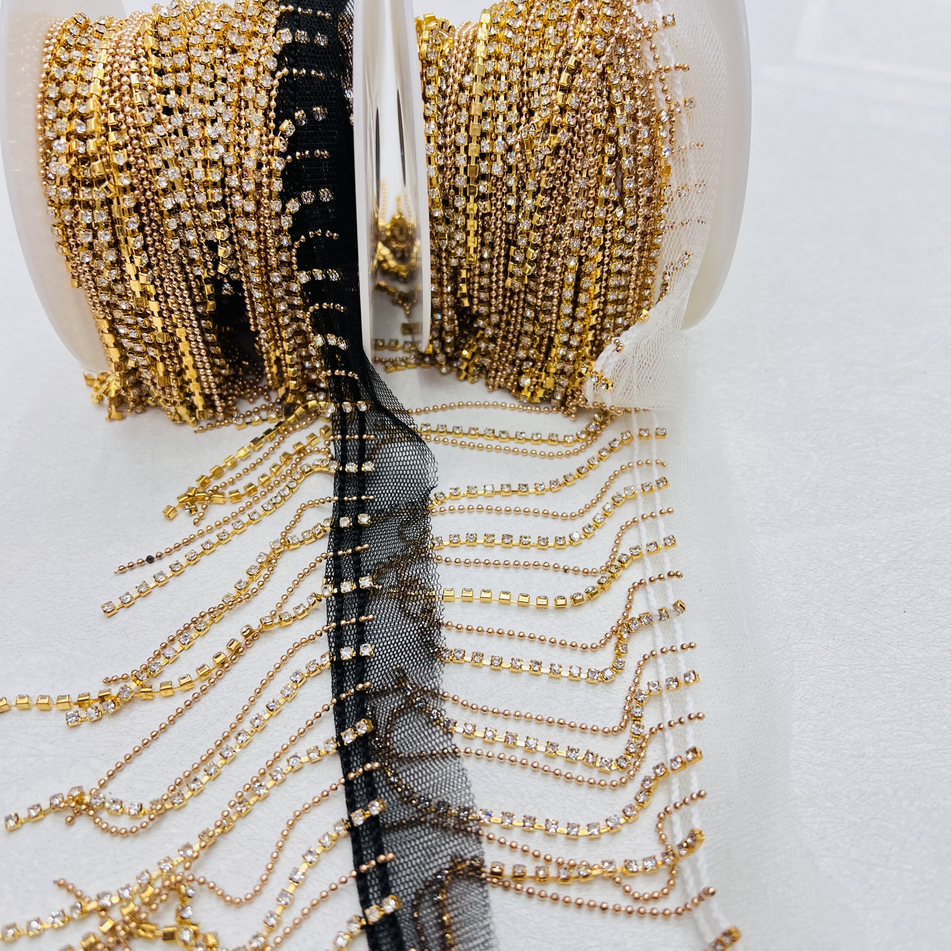Chain tassels, diamond chain perches, hanging decorations, lace accessories, exquisite lace decoration, fabric cutting, DIY handcrafted materials, high-end clothing decoration accessories Item Picture