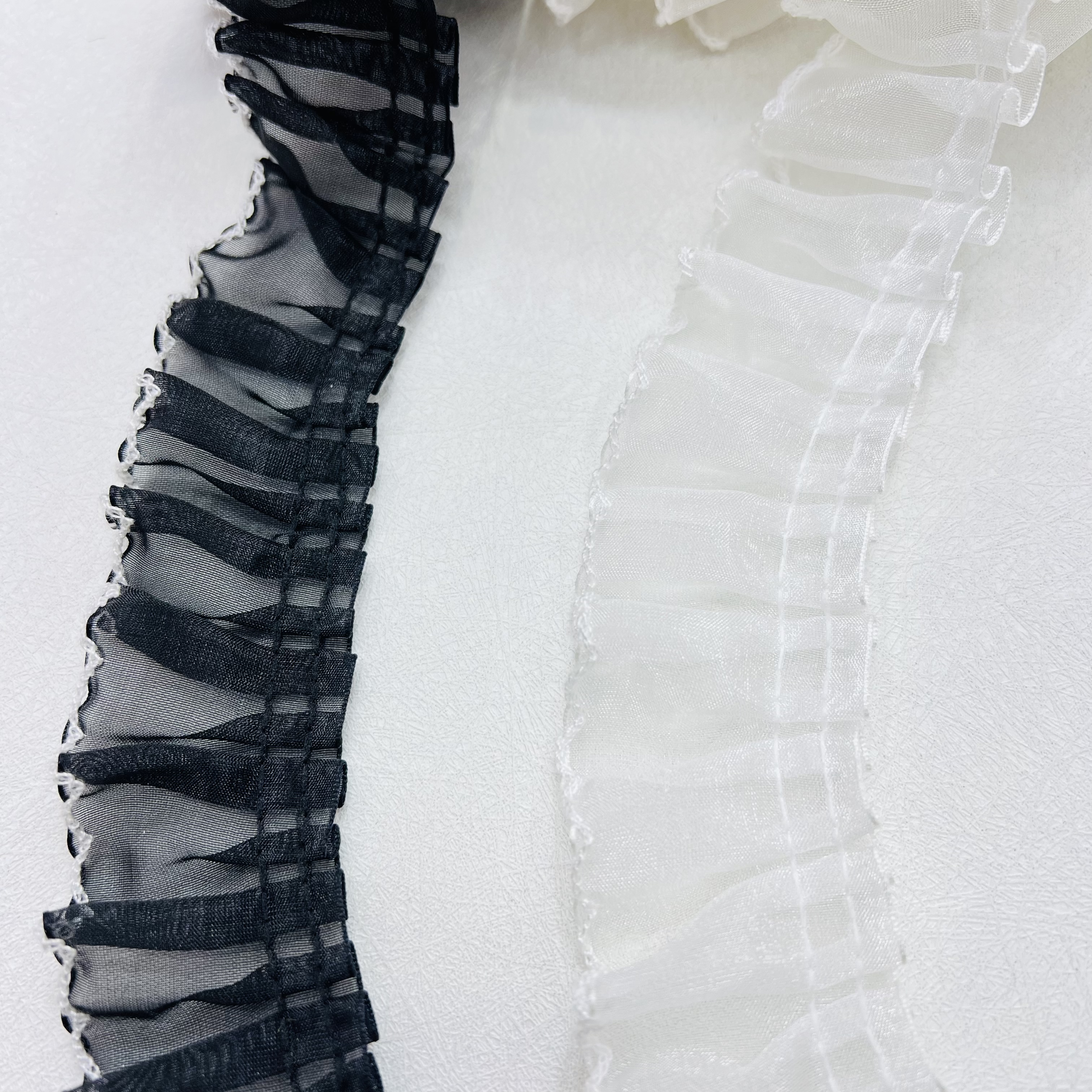 打皱花边辅料 精美花边装饰布料 创意手工DIY材料 高档家居装饰用品服装裙摆细节图