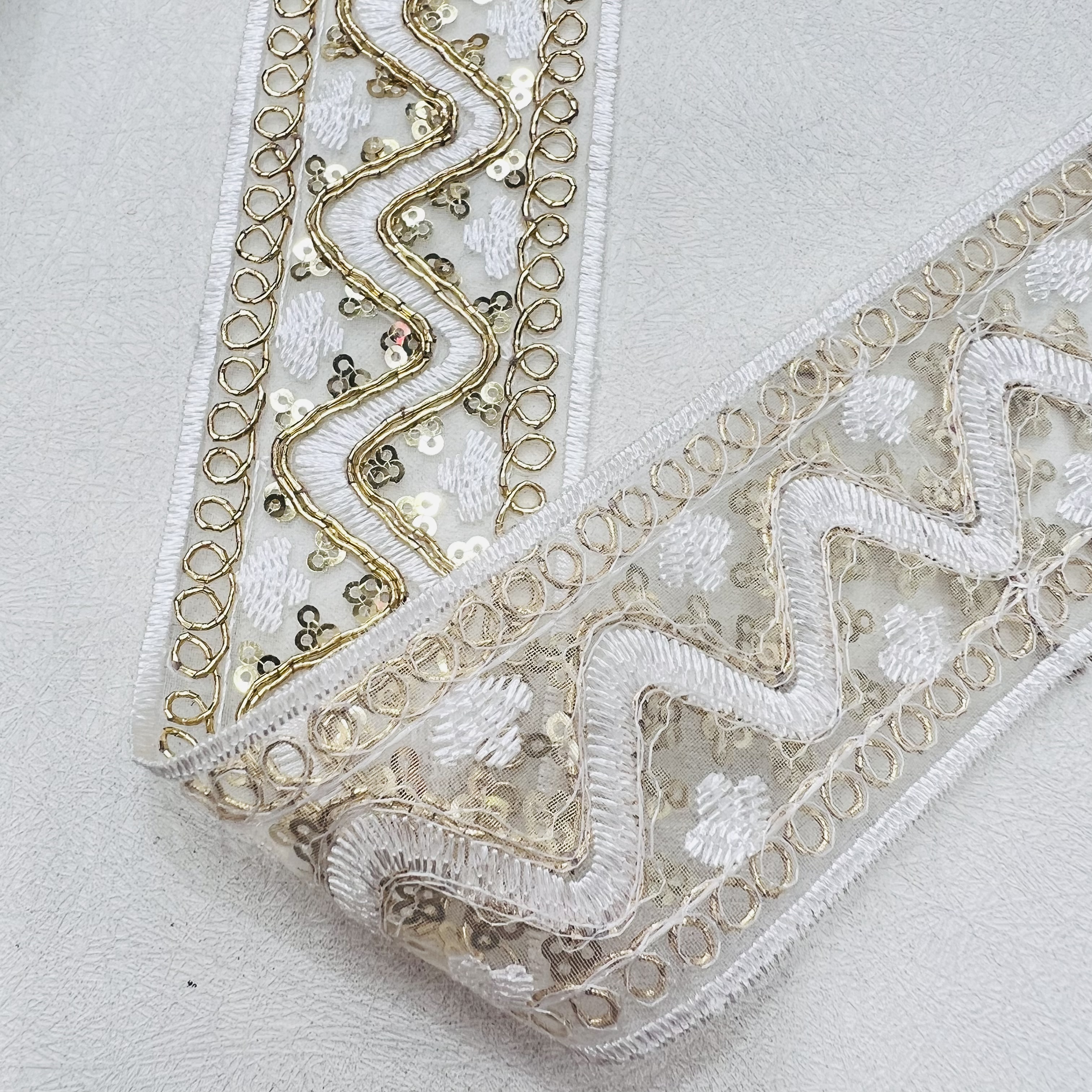 绣花蕾丝花边辅料 精美布料花边装饰 时尚手工DIY材料 高档服装装饰配件细节图