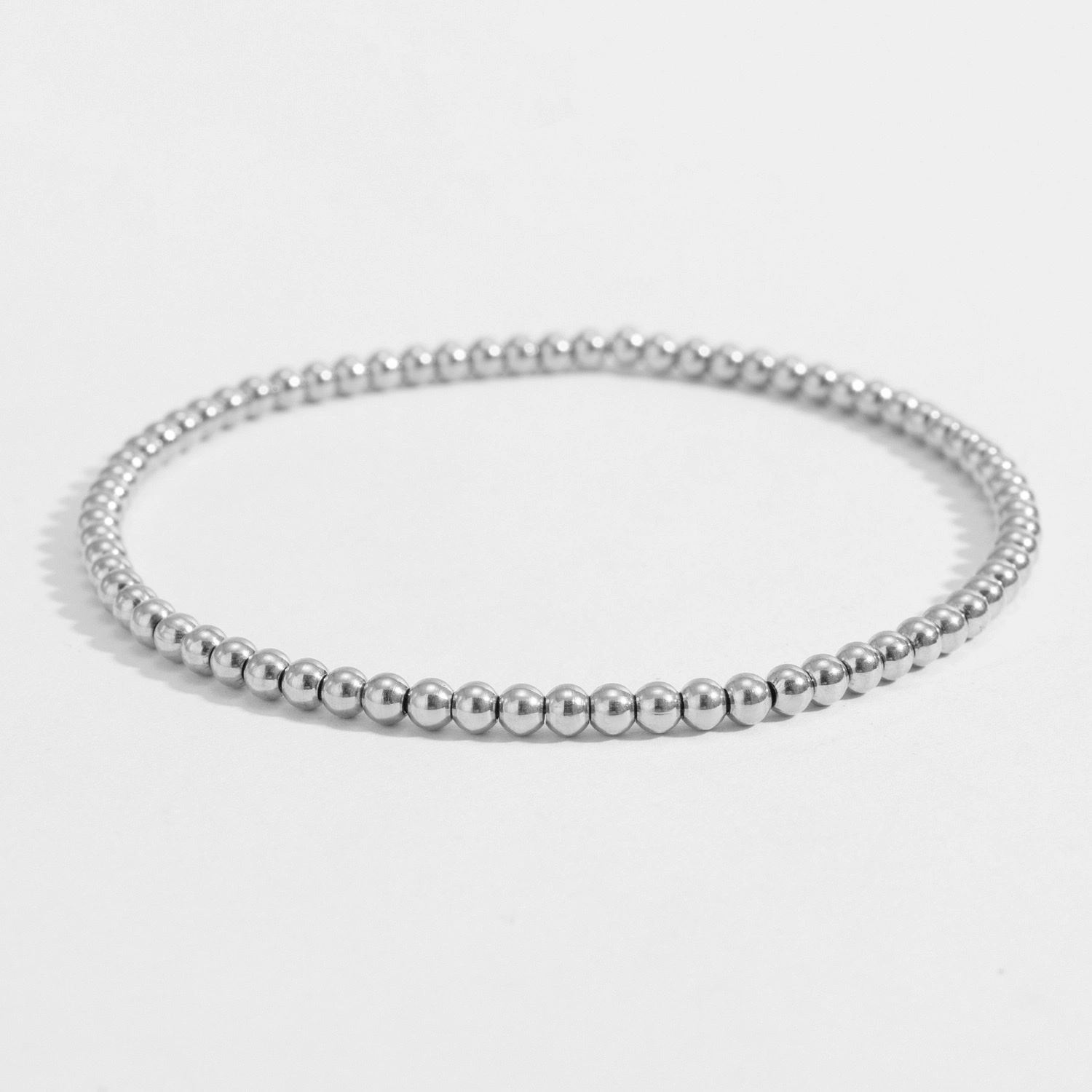 European and American ins fashion, simple and trendy jewelry, niche retro stainless steel plated with 18K elastic beads bracelet detail image 9
