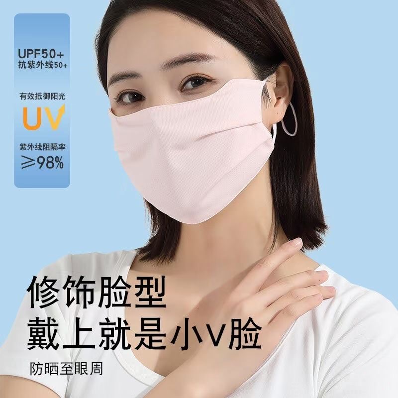 防晒口罩女面罩护眼角遮阳防紫外线防尘透气挂耳式调节扣详情图3