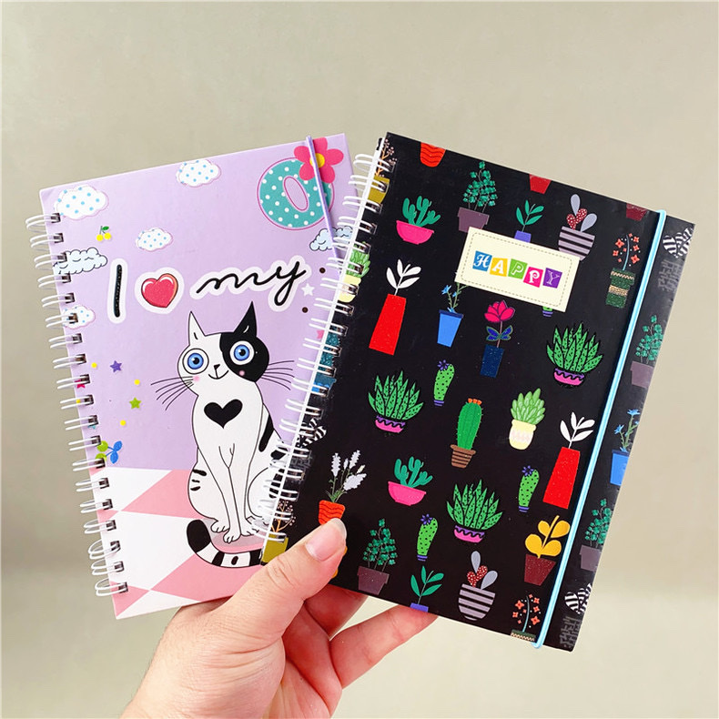 B6 comercio exterior exportación coil notebook tienda de mano notebook coil notebook custom hardcase cartoon cactus cross line notebook coil book