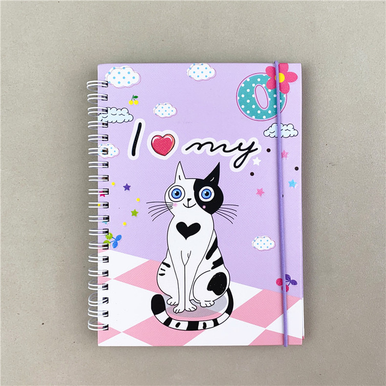 B6 foreign trade export coil notebook, hand-held notebook, coil notebook custom hard shell cartoon cactus horizontal line notebook coil notebook detail image 5