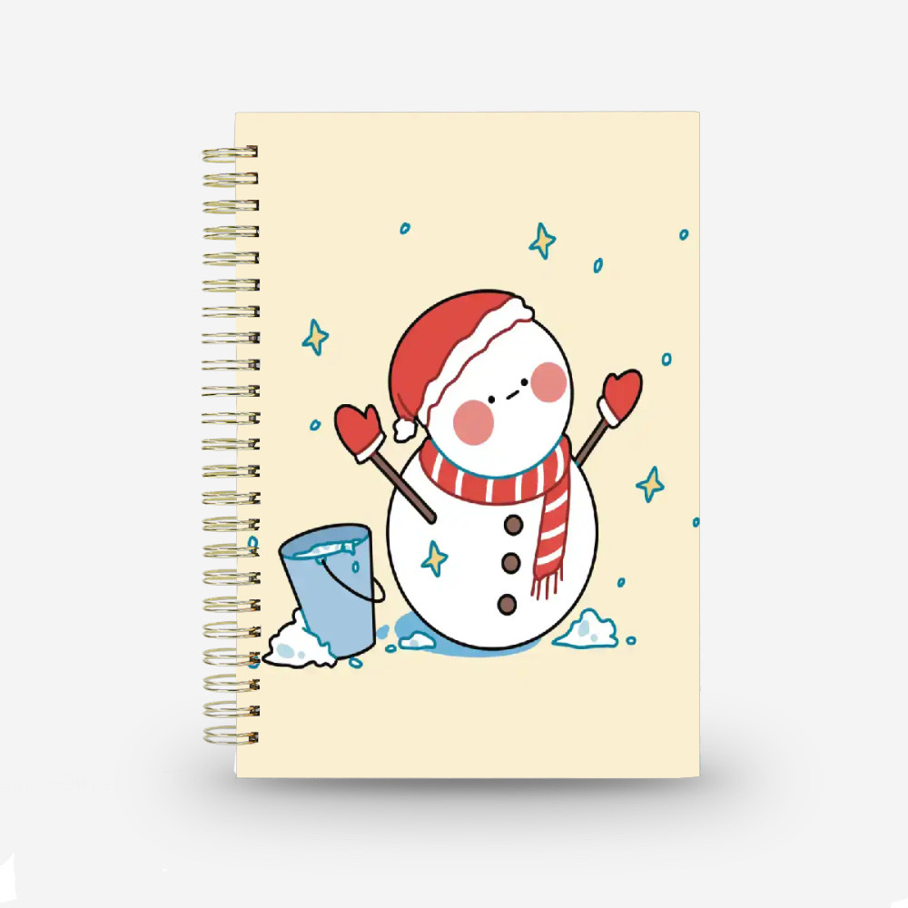 Source Factory Christmas snowman cover Hard shell coil Book A5 horizontal line exercise book can print logo notebook customized loose-leaf book for students simple detail image 2