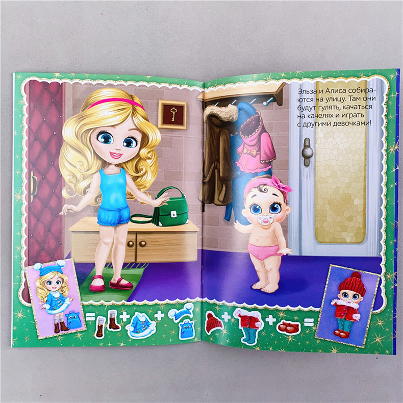 外贸笔记本记事本定做 卡通女孩画册线圈网格本浅蓝色网格黑色系大网格笔记本卡通线圈手帐本子详情6