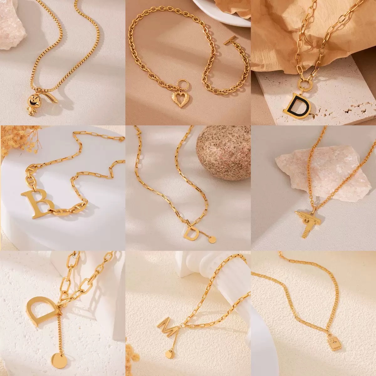 欧美夸张双层小众时尚百搭项链叠戴设计感笑脸字母毛衣链饰品