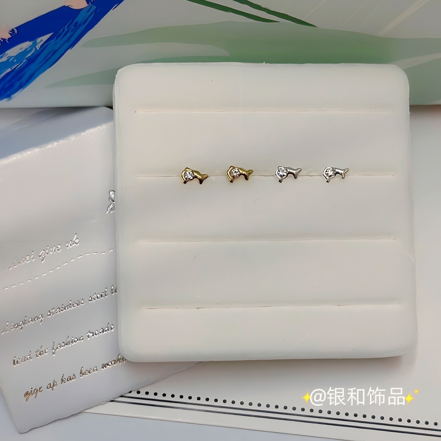 Sterling Silver Nose Stud Female European And American Style Fashion Personality Earrings Elegant Dazzling High Quality Nose Stud Dolphin Nose