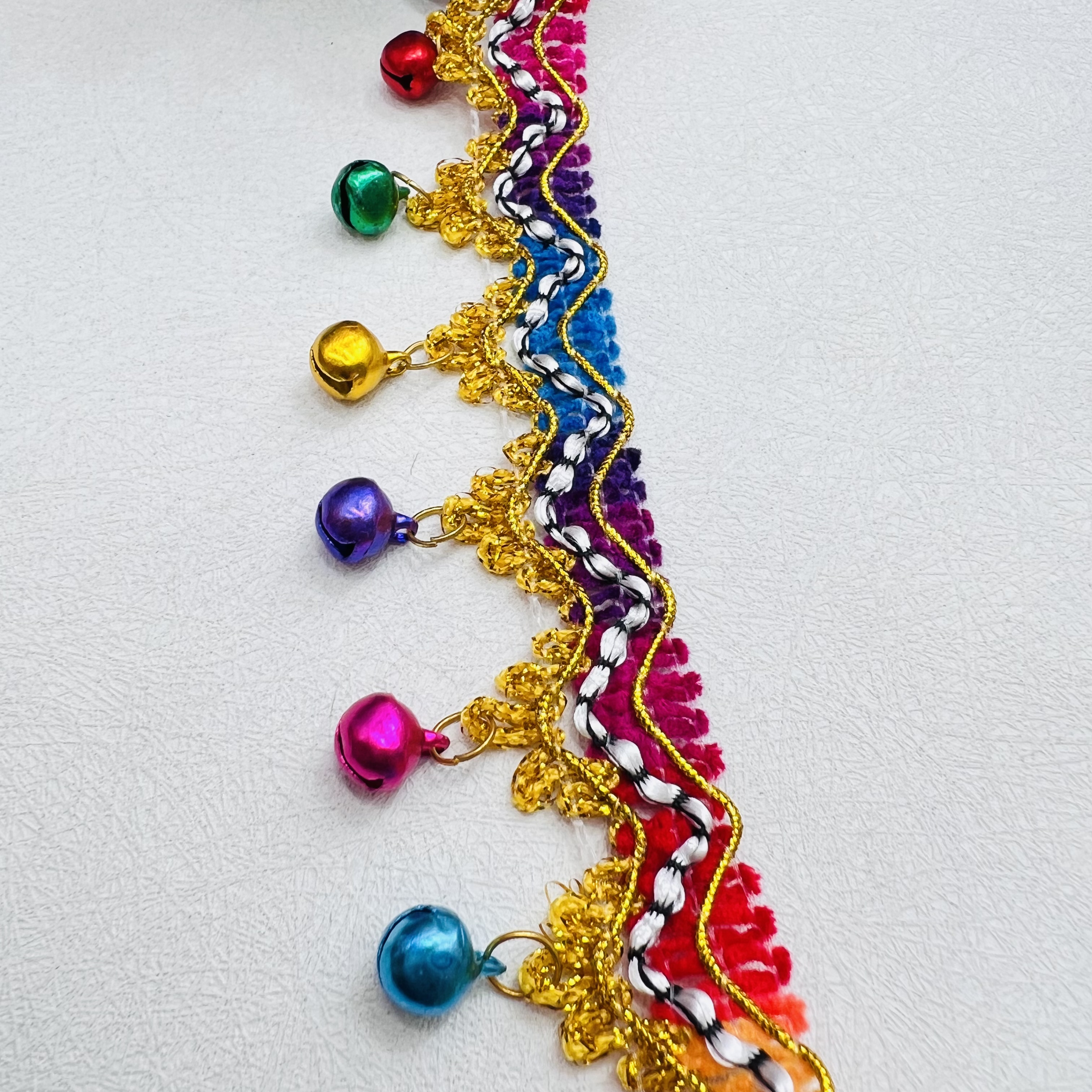 Colorful bells, aluminum bell pendants, lace accessories, exquisite fabric lace decoration, handcrafted DIY materials, delicate and fine jacquard design
