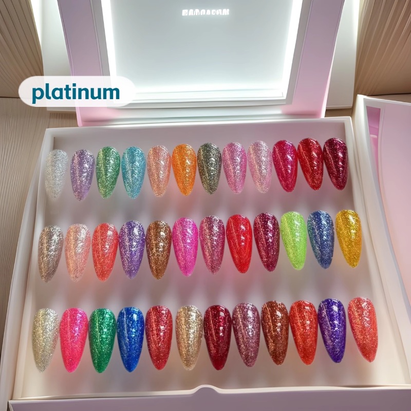 Cross-border best-selling Sparkling Platinum Sparkling Platinum Glue Color Bottle Nail Polish Glue Nail Art Fingertip Diamond Glue
