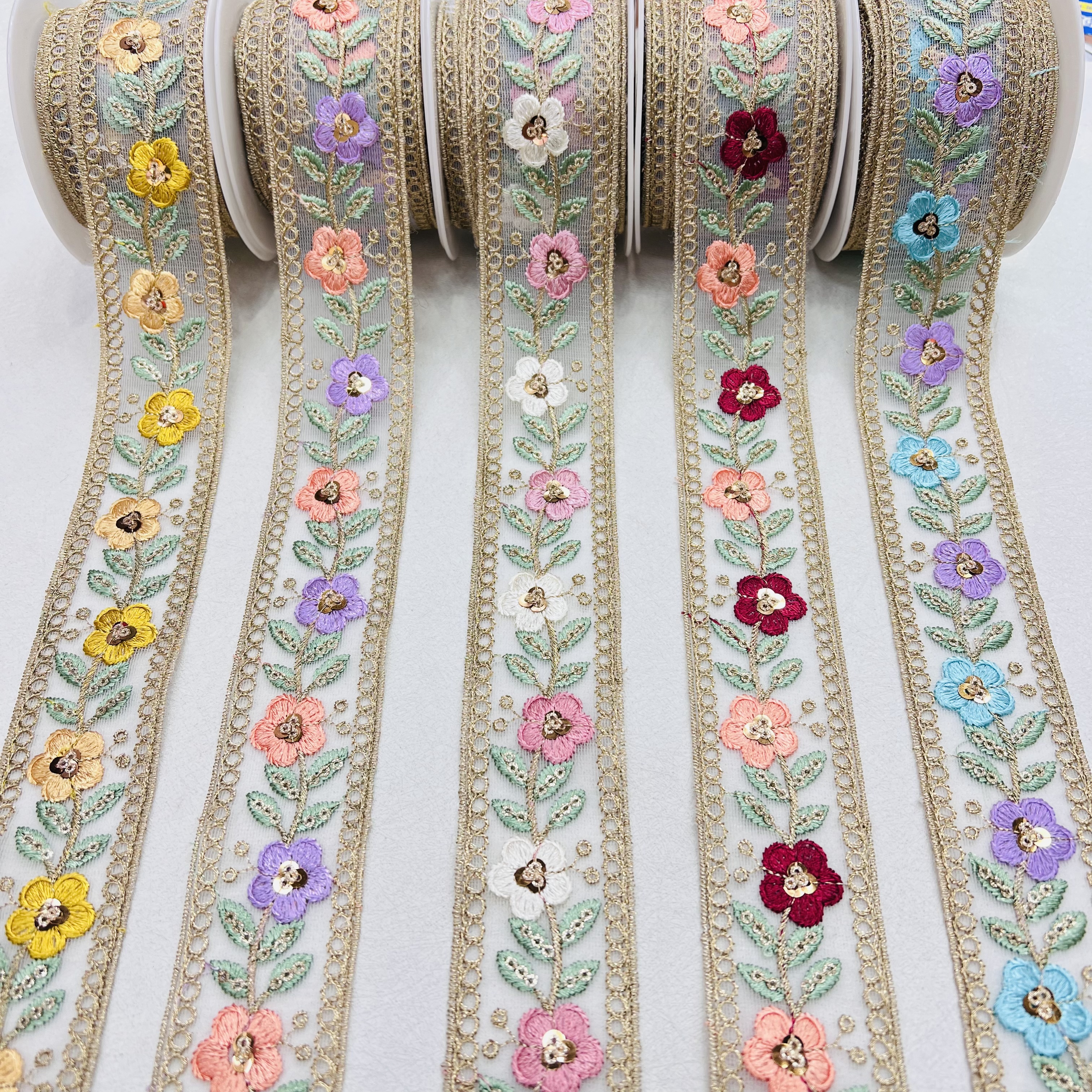 Embroidered lace pendants, lace trim accessories, exquisite fabric lace decoration, DIY hand-stitched materials, high-end clothing skirt decoration accessories