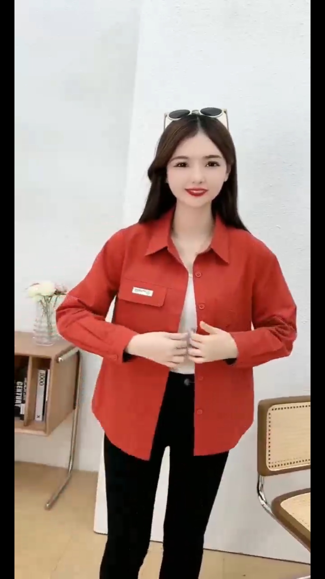 New arrivals for Spring/Autumn 2025 women's wear: Orange-red and yellow long-sleeved tops are popular and fashionable middle-aged clothing. Sizes range from XL to 5XL pic 5