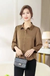 New arrivals for Spring/Autumn 2025 women's wear: Khaki long-sleeved tops, trendy and fashionable middle-aged clothing, available in sizes ranging from XL to 5XL details Picture
