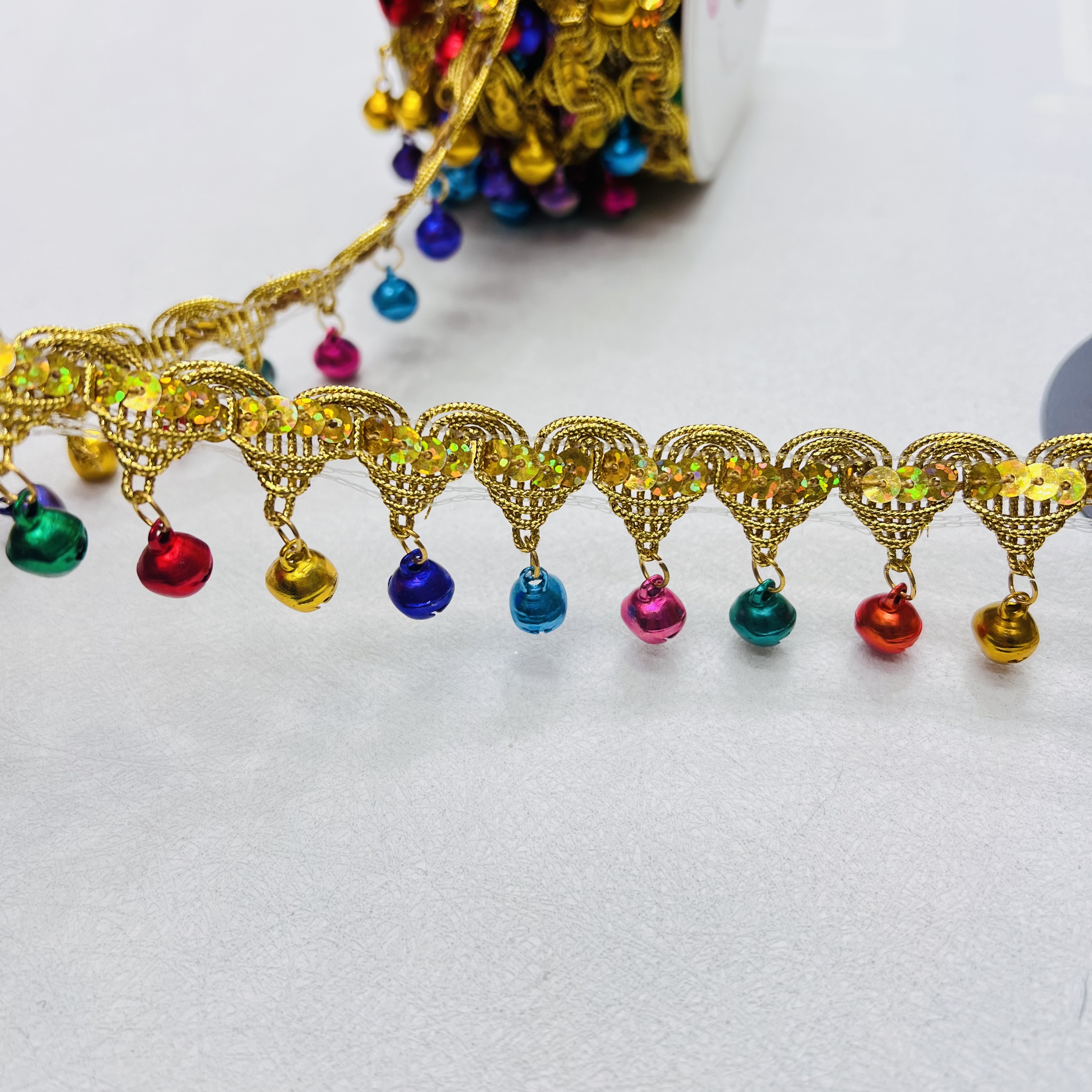 Beaded small pagoda hanging bell lace tassel decorative accessories, exquisite lace fabric, DIY handcrafted materials, high-end dance costume decorative accessories details Picture