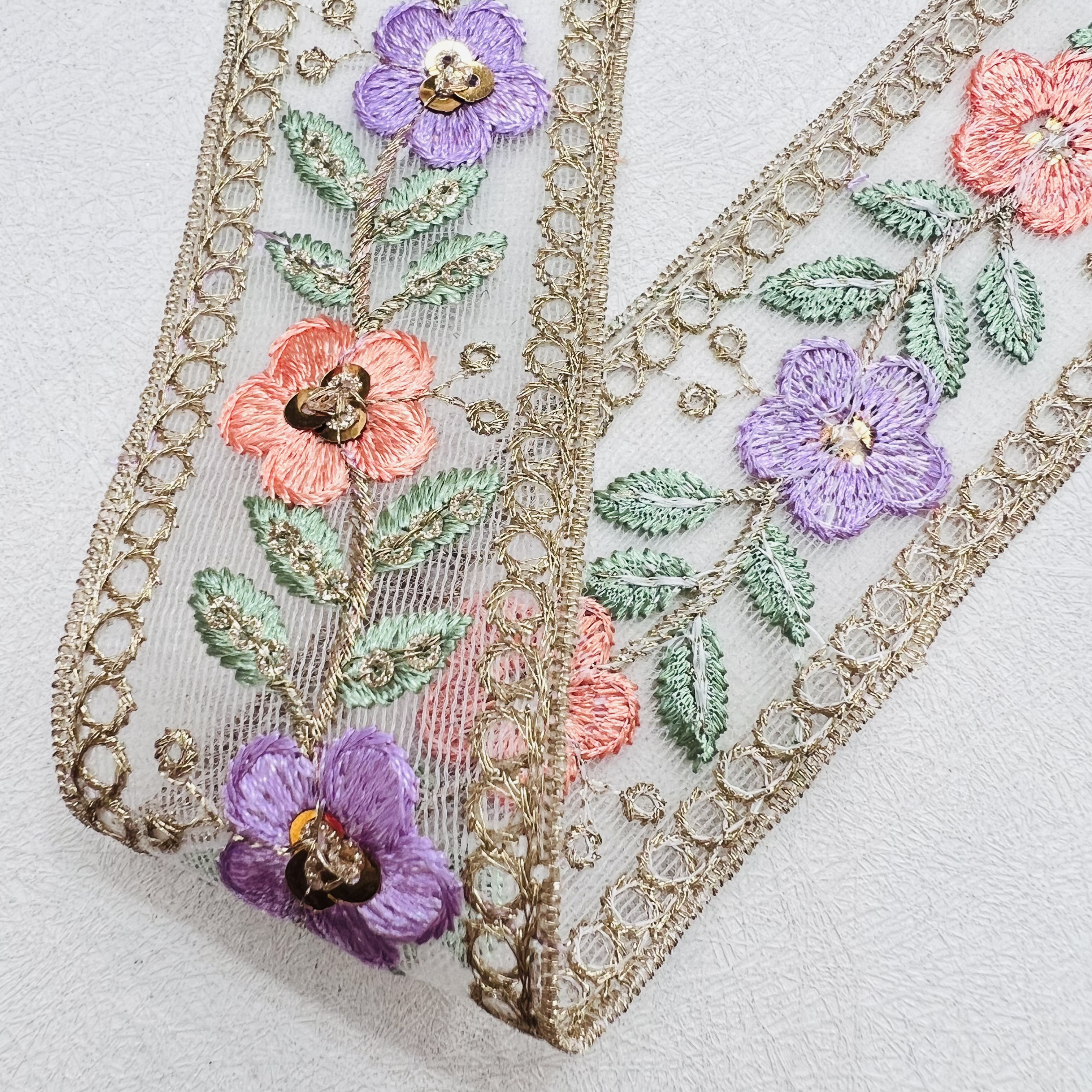 Embroidered lace pendants, lace trim accessories, exquisite fabric lace decoration, DIY hand-stitched materials, high-end clothing skirt decoration accessories detail image 5