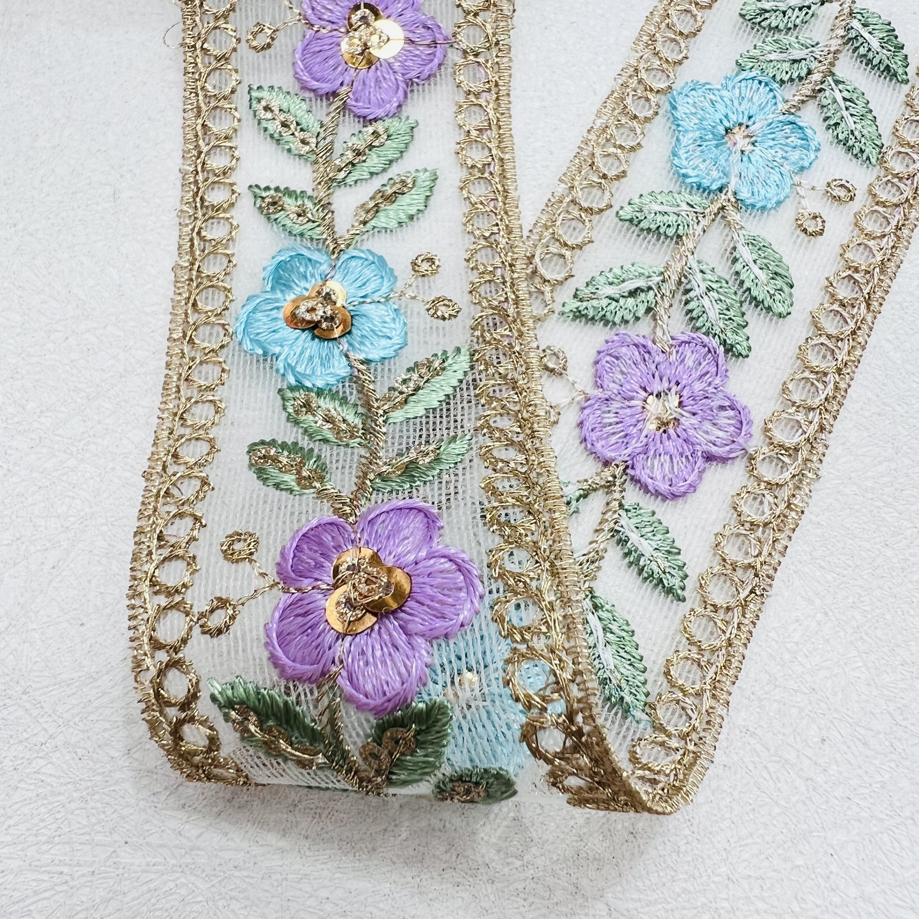 Embroidered lace pendants, lace trim accessories, exquisite fabric lace decoration, DIY hand-stitched materials, high-end clothing skirt decoration accessories detail image 2
