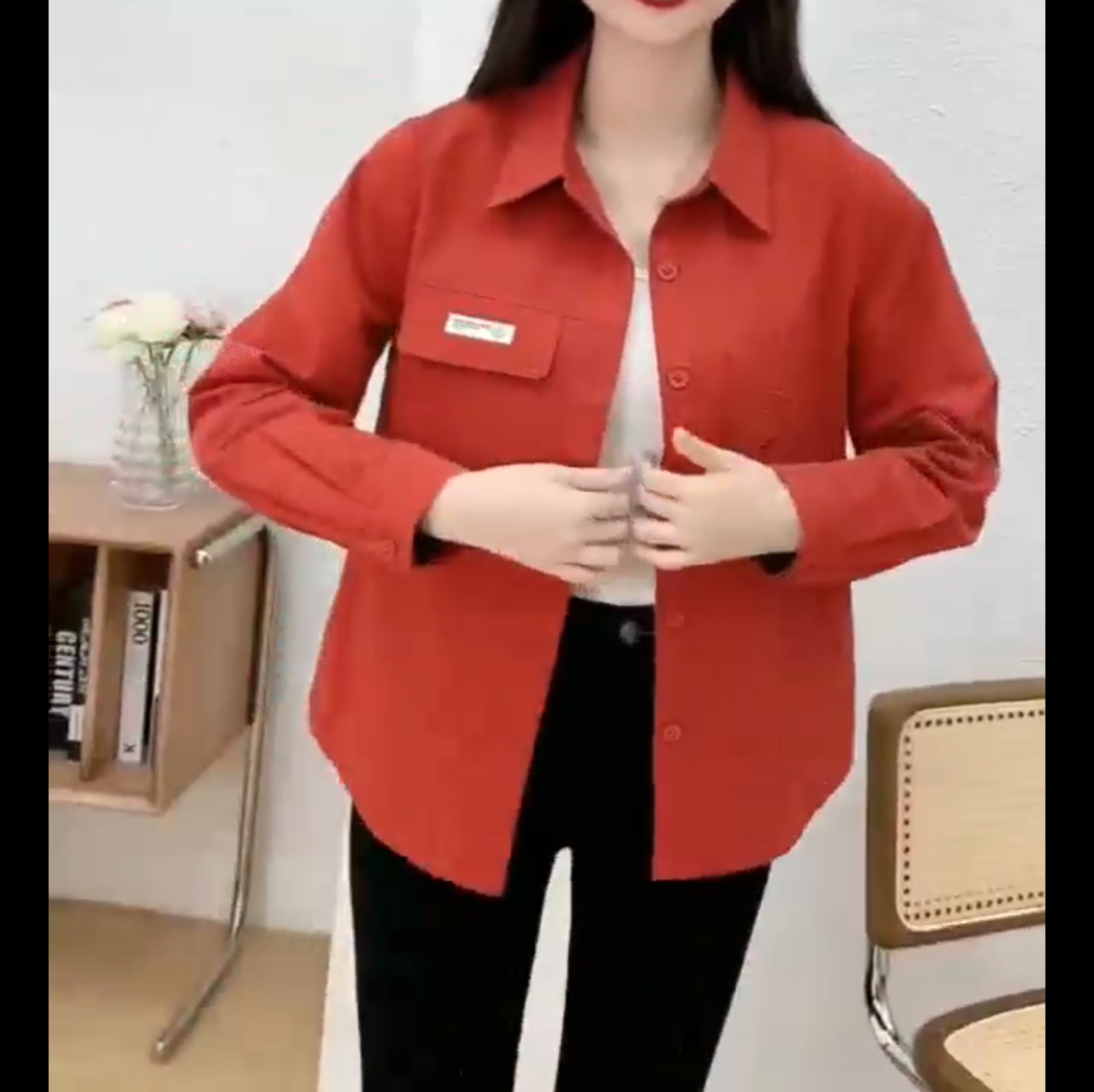New arrivals for Spring/Autumn 2025 women's wear: Orange-red and yellow long-sleeved tops are popular and fashionable middle-aged clothing. Sizes range from XL to 5XL