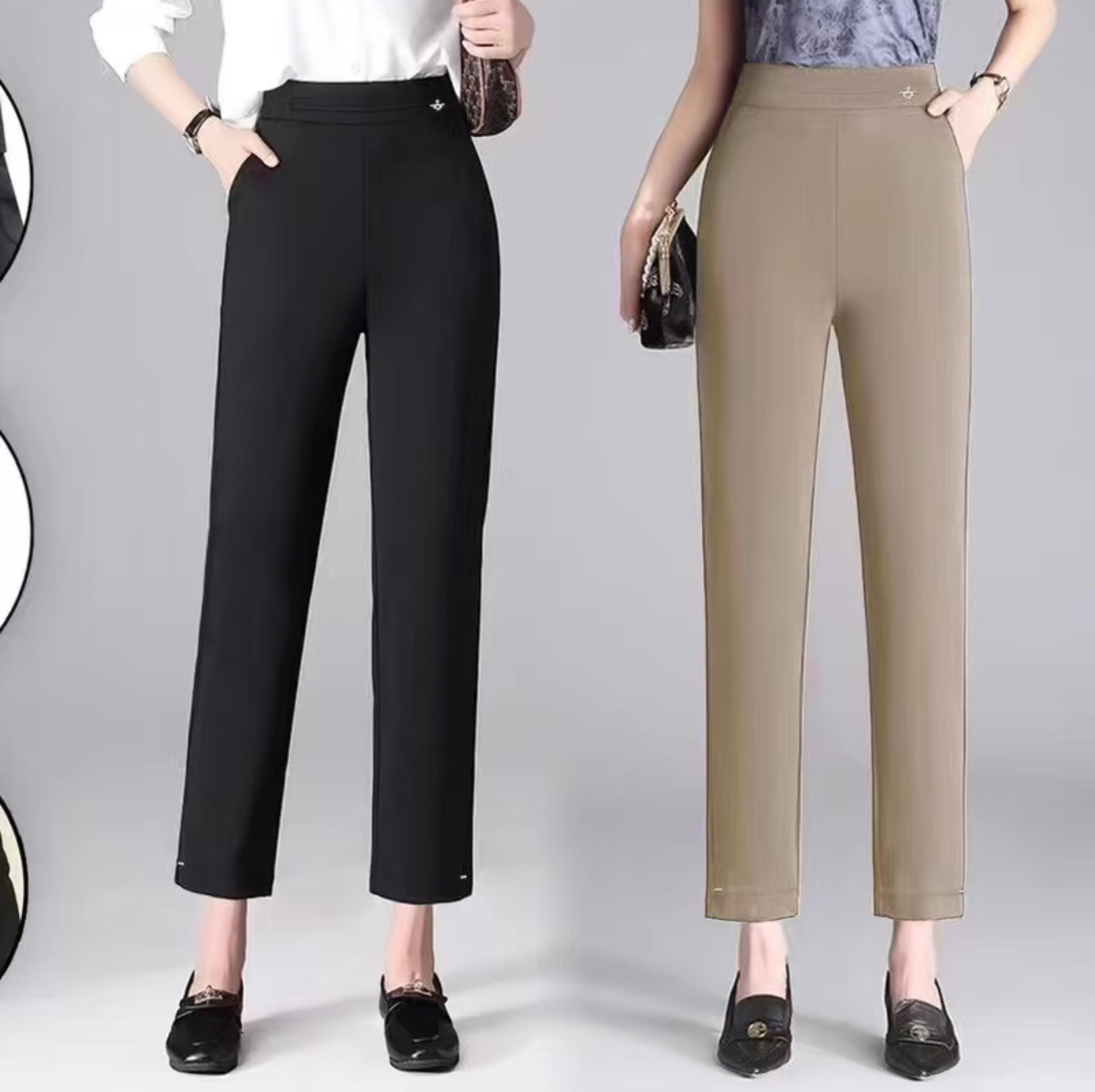 For the Spring and autumn of 2025, women's straight-leg pants are versatile, simple, height-enhancing, slimming, fashionable and trendy new women's wear in black khaki. The sizes range from 2XL to 5XL