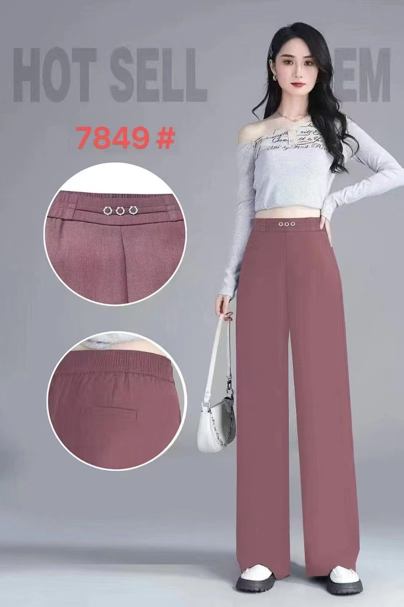 For the Spring and autumn of 2025, straight-leg women's pants are simple, height-enhancing, slimming, fashionable and trendy. The 7849 women's pants are available in sizes ranging from 2XL to 5XL Item Picture