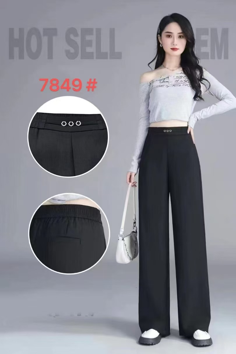 For the Spring and autumn of 2025, straight-leg women's pants are simple, height-enhancing, slimming, fashionable and trendy. The 7849 women's pants are available in sizes ranging from 2XL to 5XL Specification image